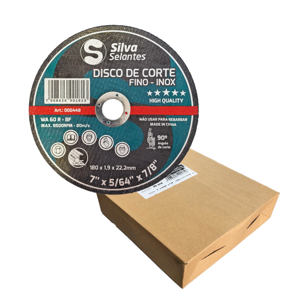 Disco de Corte Aço Inox Fino 180x1,9x22,2 (Caixa com 25 unid.)
