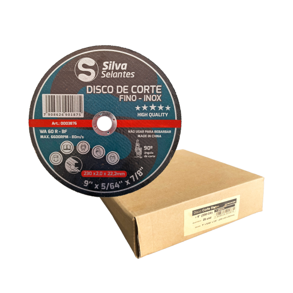 Disco de Corte Aço Inox Fino 230x2x22,2 (Caixa com 25 unid.)