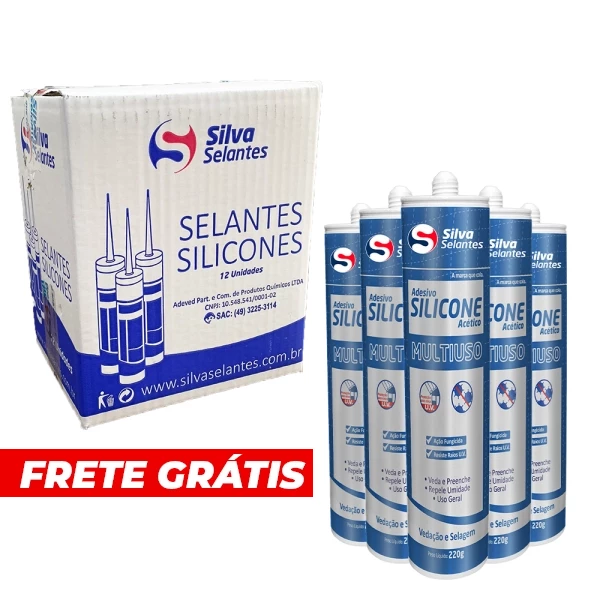 Silicone Acético Multiuso - Kit com 12und