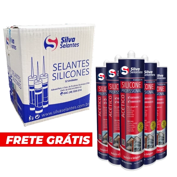 Silicone Acético Profissional - Kit com 12und