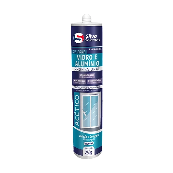 Silicone Acético Vidro e Alumínio Incolor 205g