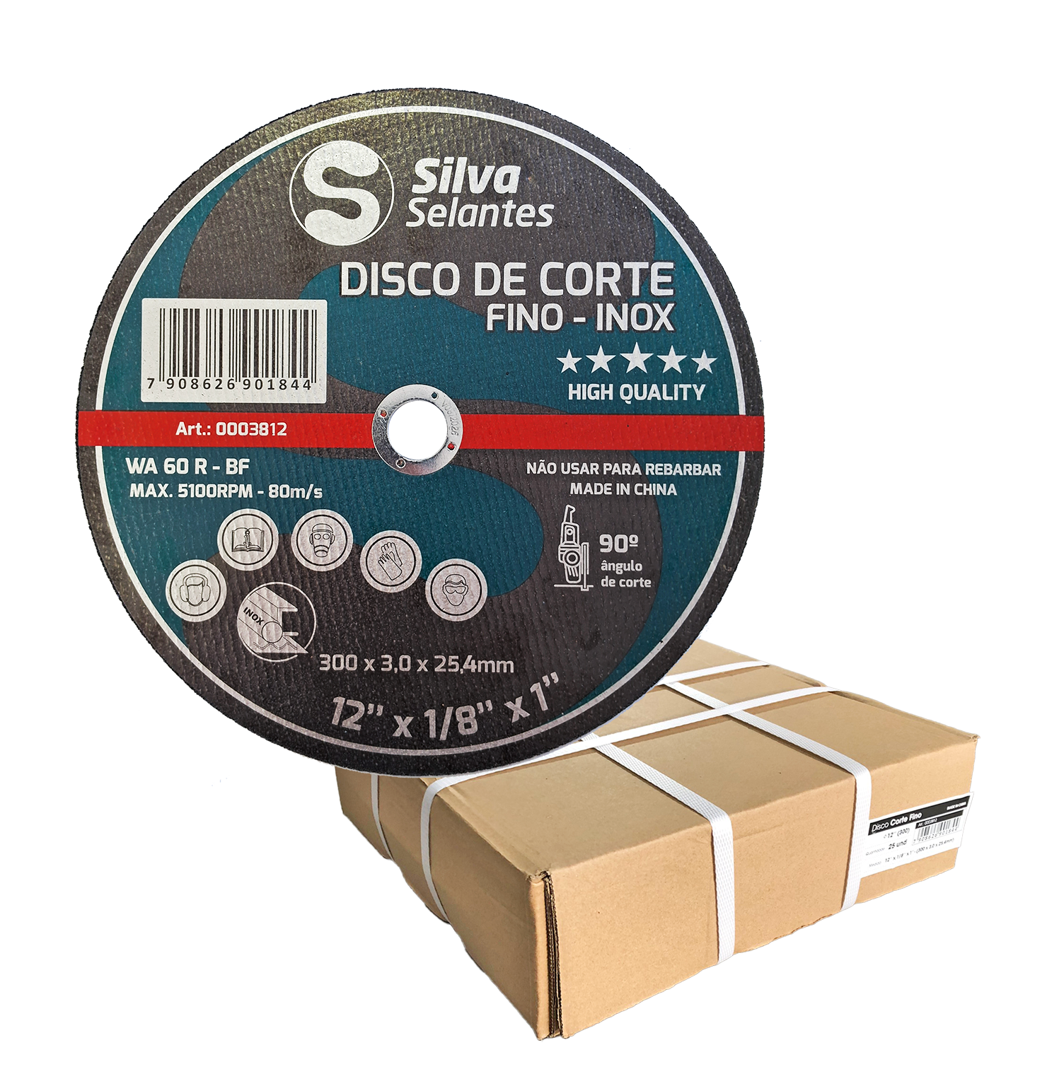 Disco de Corte Aço Inox Fino 300x3x24,5 (Caixa com 25 unid.)