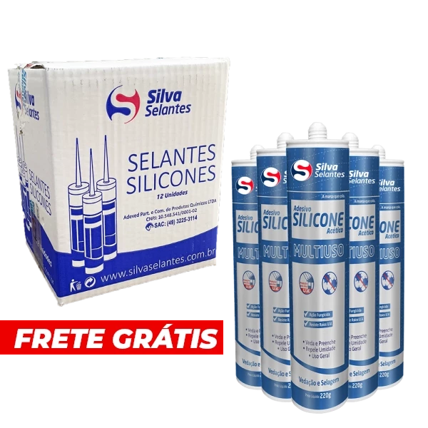 Silicone Acético Multiuso - Kit com 12und