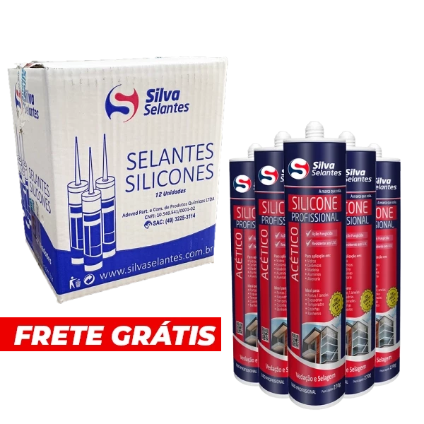 Silicone Acético Profissional - Kit com 12und