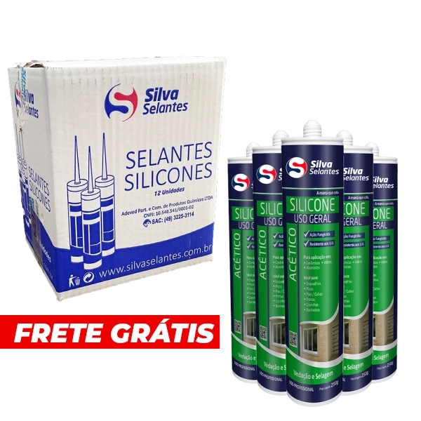 Silicone Acético Uso Geral- Kit com 12und